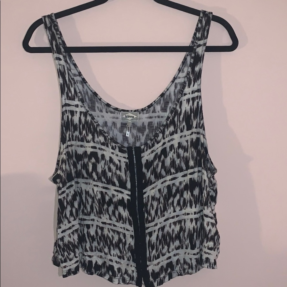 Black and white tie dye tank top
